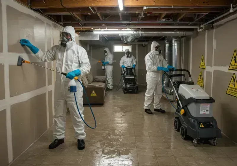 Basement Moisture Removal and Structural Drying process in Citrus City, TX